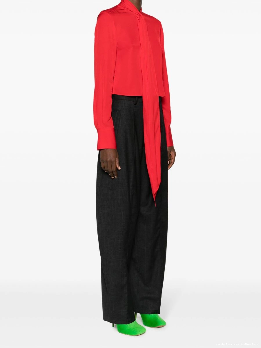 Affordable Stella pussy-bow McCartney Women cropped collar shirt 0810